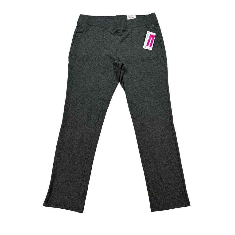 Made for Life Slender Pant‎ Womens Large Charcoal Grey NEW Straight Leg Pockets